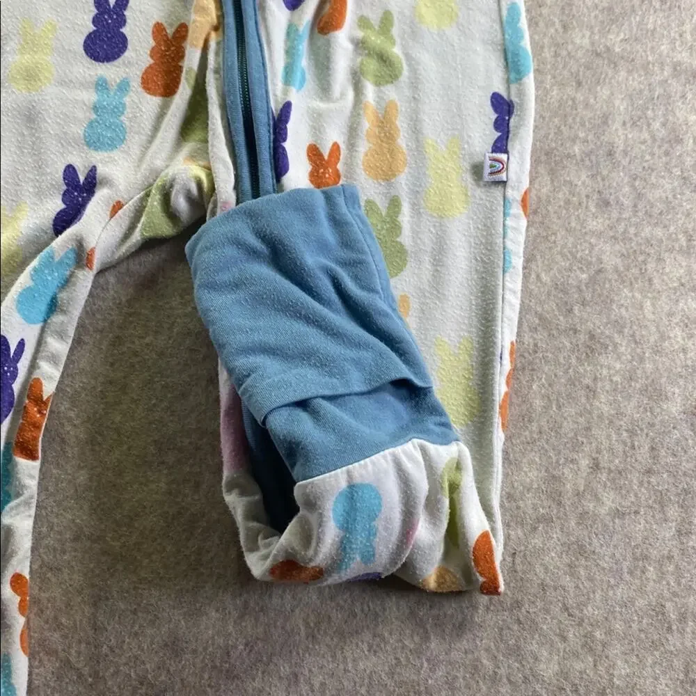 Emerson Bamboo Colorful Bunny Print Full Zip One Piece Footie Sleeper 18-24M